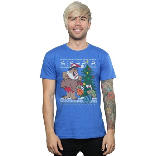 Vêtements Homme T-shirts manches longues The Flintstones Christmas Fair Isle Bleu