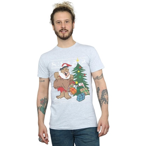 Vêtements Homme T-shirts manches longues The Flintstones Christmas Fair Isle Gris