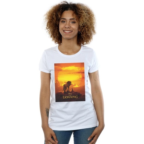 Vêtements Femme T-shirts manches longues Disney The Lion King Movie Sunset Poster Blanc