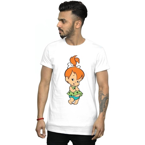 Vêtements Homme T-shirts manches longues The Flintstones Pebbles Flintstone Blanc