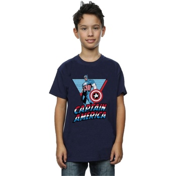 Vêtements Garçon T-shirts manches courtes Marvel Captain America Triangle Bleu