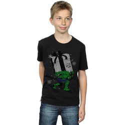 Vêtements Garçon T-shirts manches courtes Marvel Santa Hulk Noir