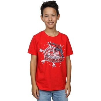 Vêtements Garçon T-shirts manches courtes Marvel Spider-Man Christmas Rouge