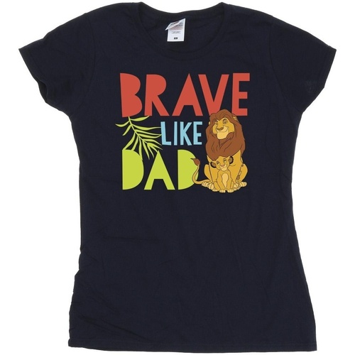 Vêtements Femme T-shirts manches longues Disney The Lion King Brave Like Dad Bleu