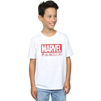 Vêtements Garçon T-shirts manches courtes Marvel Logo Wash Care Blanc