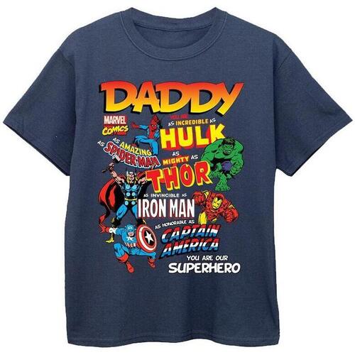 Vêtements Garçon T-shirts manches courtes Marvel Our Dad Superhero Bleu