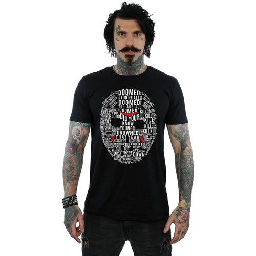 Vêtements Homme T-shirts manches longues Friday 13Th Jason Text Mask Noir