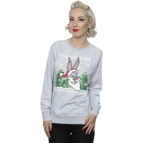 Vêtements Femme Sweats Dessins Animés Bugs Bunny Christmas Fair Isle Gris