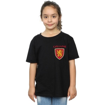 Vêtements Fille T-shirts manches longues Harry Potter Gryffindor Lion Faux Pocket Noir