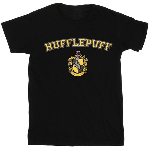 Vêtements Fille T-shirts Shorts manches longues Harry Potter Hufflepuff Crest Noir