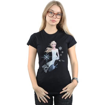 Vêtements Femme T-shirts manches longues Disney Frozen 2 Elsa Nokk Silhouette Noir