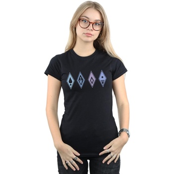 Vêtements Femme T-shirts manches longues Disney Frozen 2 Elements Symbols Noir