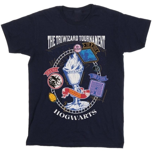 Vêtements Fille T-shirts Shorts manches longues Harry Potter Triwizard Poster Bleu