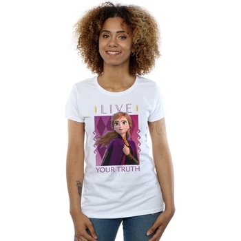 Vêtements Femme T-shirts manches longues Disney Frozen 2 Anna Live Your Truth Blanc