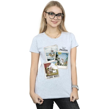 Vêtements Femme T-shirts manches longues Disney Frozen Olaf Polaroid Gris