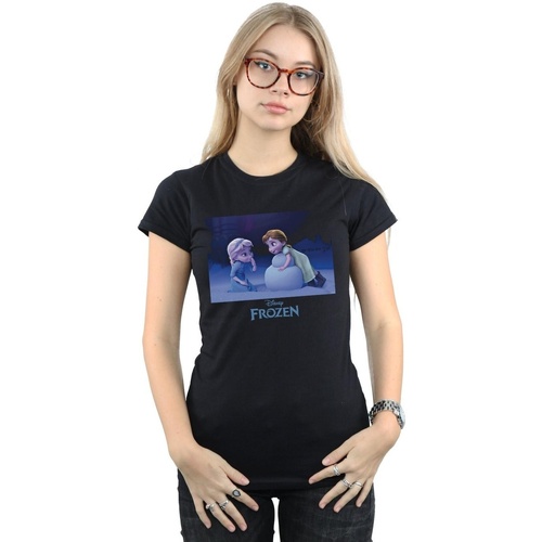 Vêtements Femme T-shirts manches longues Disney Frozen Build A Snowman Noir