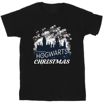 Vêtements Fille T-shirts Shorts manches longues Harry Potter Hogwarts Christmas Noir