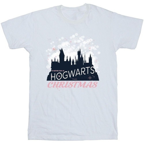 Vêtements Fille T-shirts Shorts manches longues Harry Potter Hogwarts Christmas Blanc