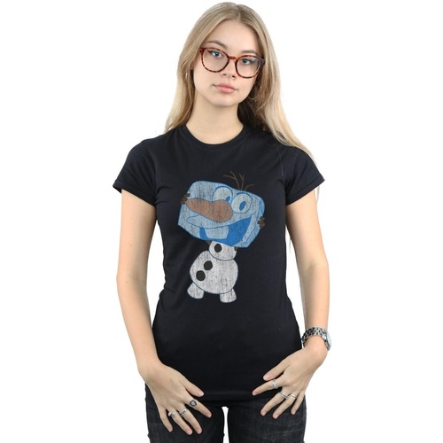 Vêtements Femme T-shirts manches longues Disney Frozen Olaf Ice Cube Noir