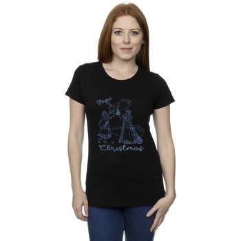 Vêtements Femme T-shirts manches longues Disney Frozen Magic Christmas Noir