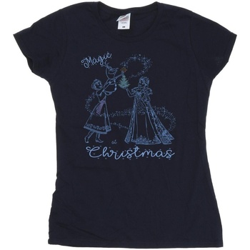 Vêtements Femme T-shirts manches longues Disney Frozen Magic Christmas Bleu