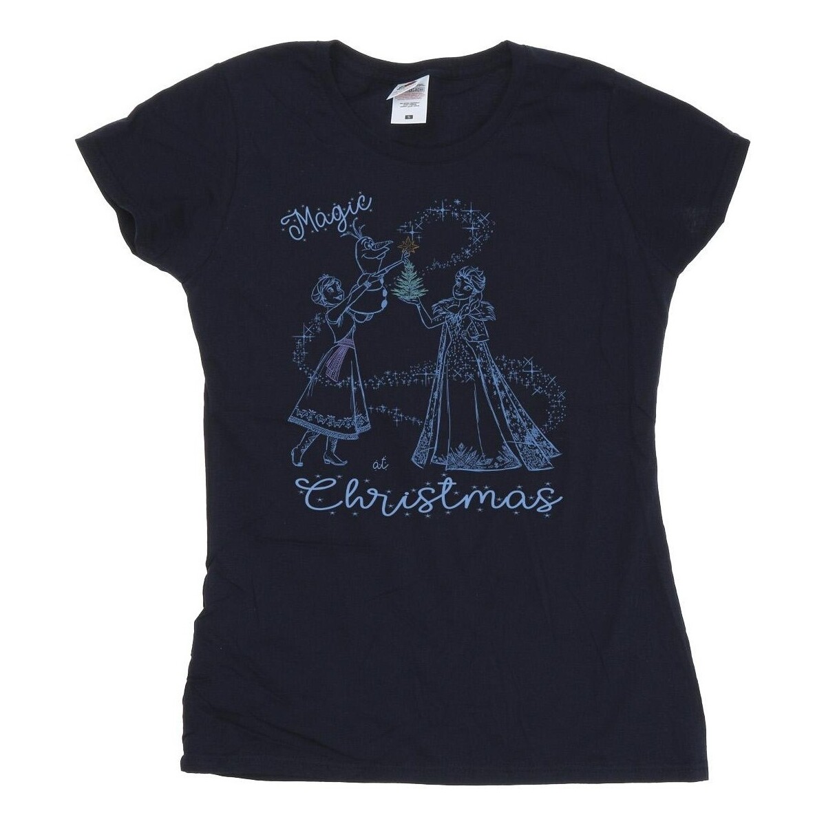 Vêtements Femme T-shirts manches longues Disney Frozen Magic Christmas Bleu