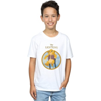 Vêtements Garçon T-shirts manches courtes Disney The Lion King Show Simba Blanc