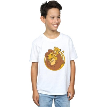 Vêtements Garçon T-shirts manches courtes Disney The Lion King Mufasa And Simba Blanc