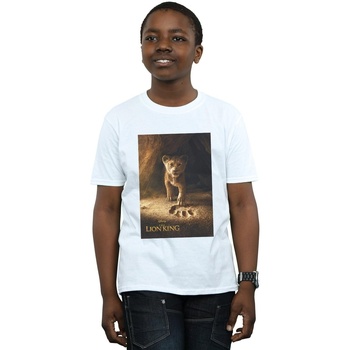 Vêtements Garçon T-shirts manches courtes Disney The Lion King Movie Simba Poster Blanc