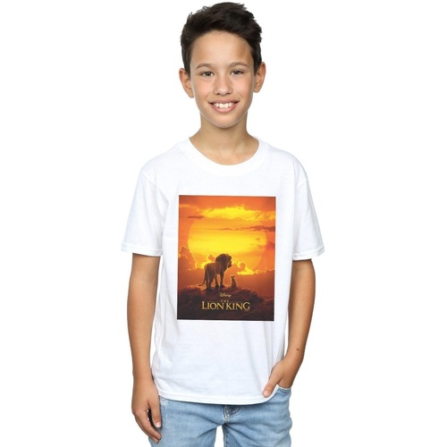 Vêtements Garçon T-shirts manches courtes Disney The Lion King Movie Sunset Poster Blanc