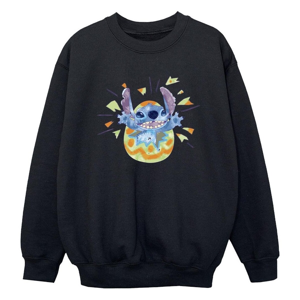 Vêtements Garçon Sweats Disney Lilo & Stitch Cracking Egg Noir