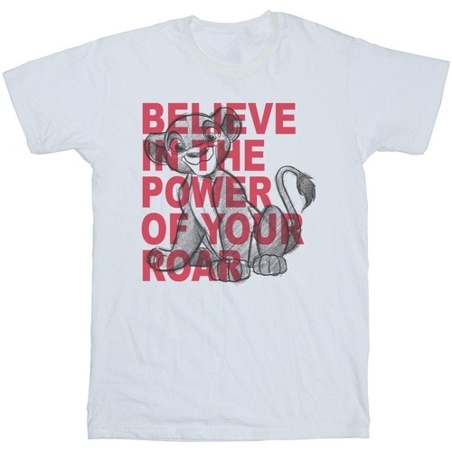 Vêtements Garçon T-shirts manches courtes Disney The Lion King Power Of Roar Blanc