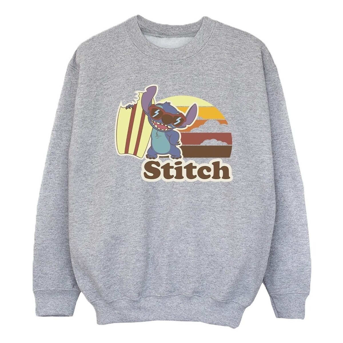 Vêtements Fille Sweats Disney Lilo And Stitch Bitten Surfboard Gris