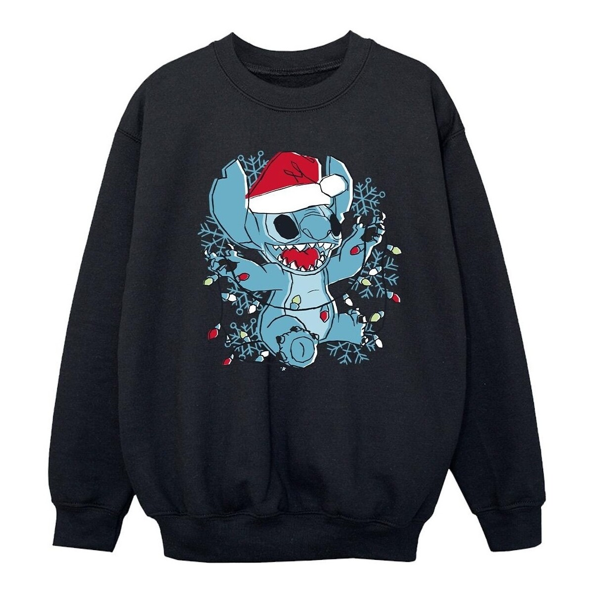 Vêtements Fille Sweats Disney Lilo And Stitch Christmas Lights Sketch Noir