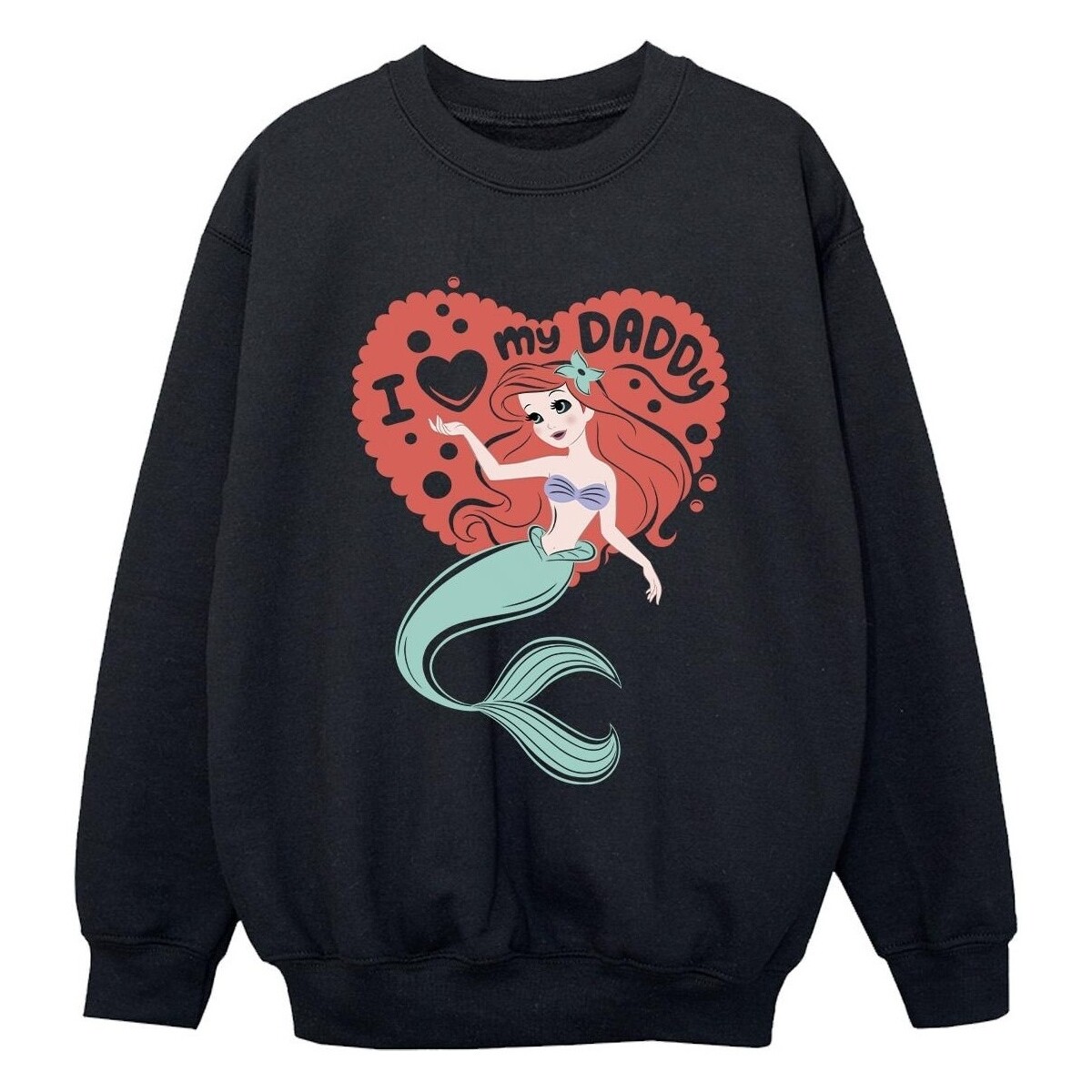 Vêtements Garçon Sweats Disney The Little Mermaid Love Daddy Noir