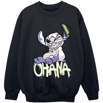 Vêtements Fille Sweats Disney Lilo And Stitch Ohana Graffiti Noir
