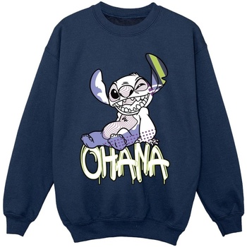 Vêtements Fille Sweats Disney Lilo And Stitch Ohana Graffiti Bleu