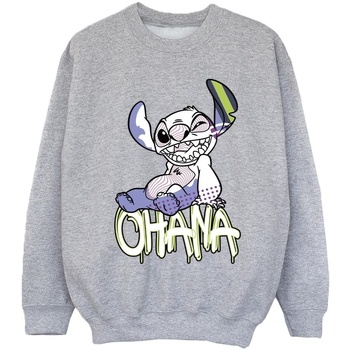 Vêtements Fille Sweats Disney Lilo And Stitch Ohana Graffiti Gris