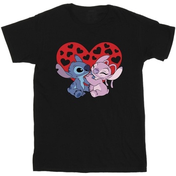 Vêtements Garçon T-shirts manches courtes Disney Lilo & Stitch Hearts Noir