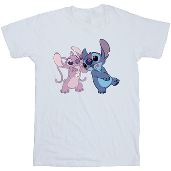 Vêtements Garçon T-shirts manches courtes Disney Lilo & Stitch Kisses Blanc