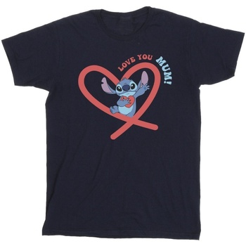 Vêtements Garçon T-shirts manches courtes Disney Lilo & Stitch Love You Mum Bleu