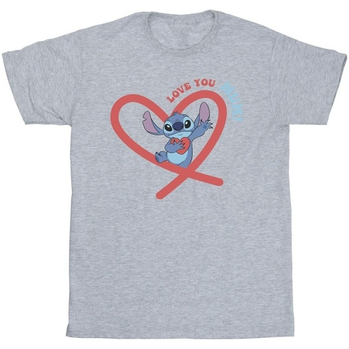 Vêtements Garçon T-shirts manches courtes Disney Lilo & Stitch Love You Mum Gris