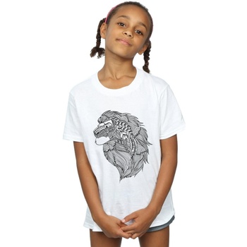 Vêtements Fille T-shirts manches longues Disney The Lion King Mufasa Tribal Blanc
