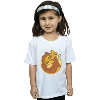 Vêtements Fille T-shirts manches longues Disney The Lion King Mufasa And Simba Blanc
