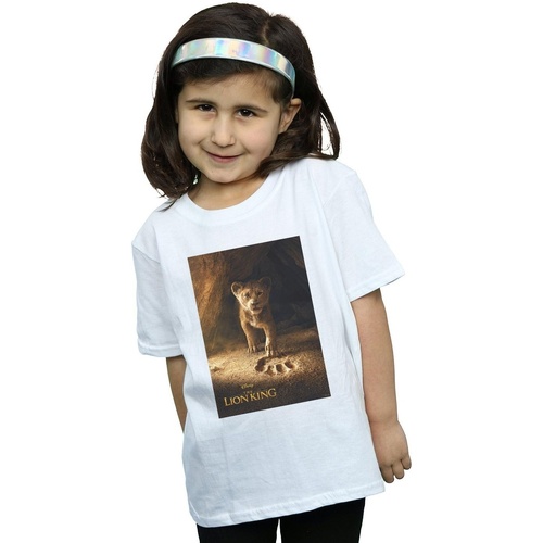 Vêtements Fille T-shirts manches longues Disney The Lion King Movie Simba Poster Blanc