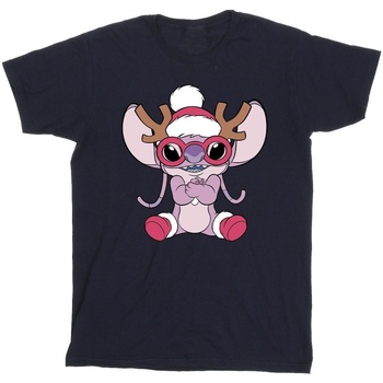 Vêtements Garçon T-shirts manches courtes Disney Lilo & Stitch Angel Reindeer Bleu