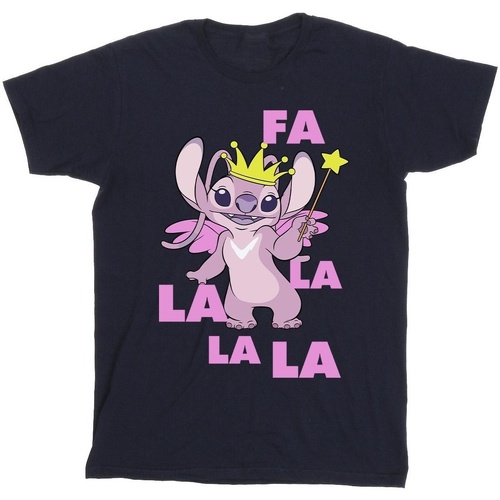 Vêtements Garçon T-shirts manches courtes Disney Lilo & Stitch Angel Fa La La Bleu