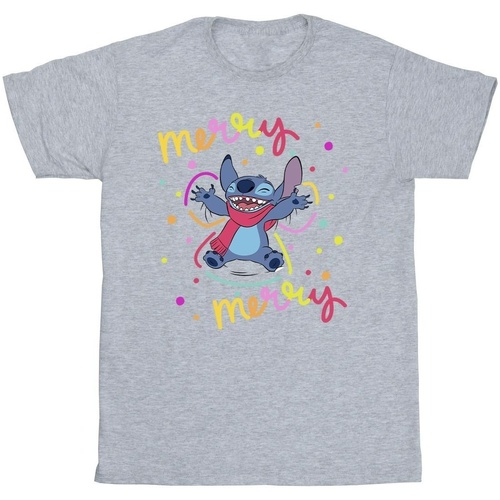 Vêtements Garçon T-shirts manches courtes Disney Lilo & Stitch Merry Rainbow Gris