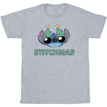 Vêtements Garçon T-shirts manches courtes Disney Lilo & Stitch Stitchmas Glasses Gris