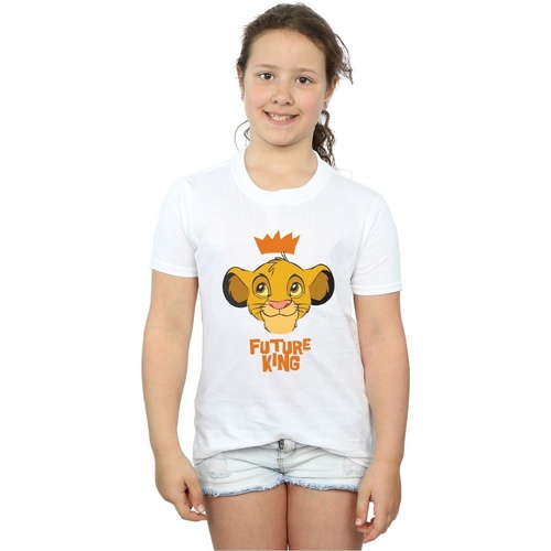 Vêtements Fille T-shirts manches longues Disney The Lion King Simba Future King Blanc